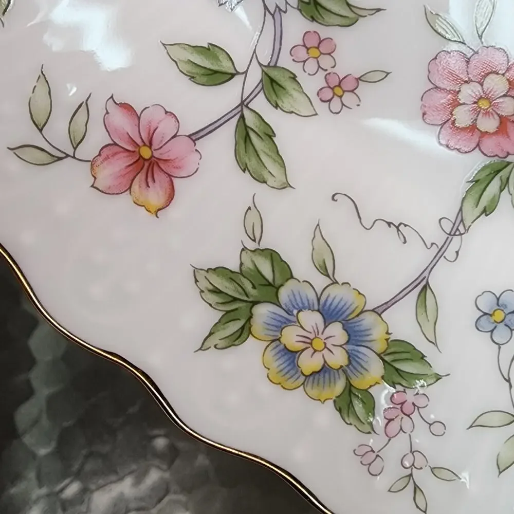 Floral Gold Rimmed plate Andrea by Sadek